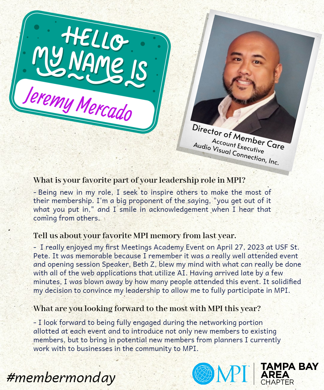 Member Monday Jeremy Mercado